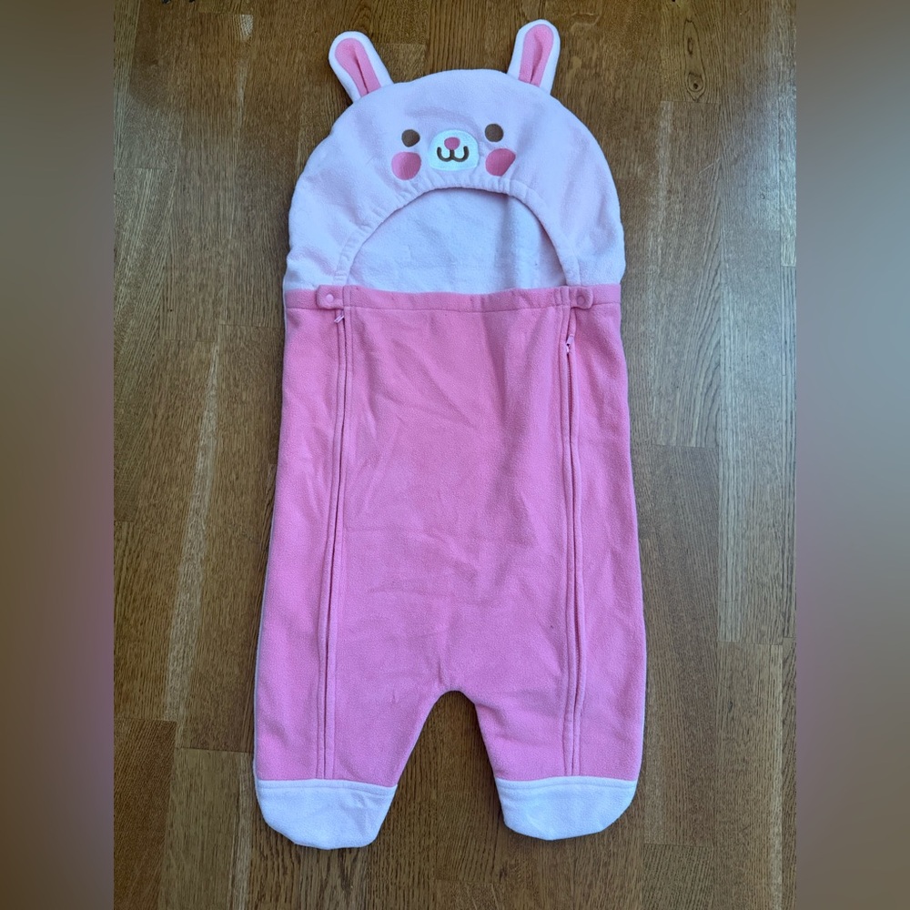 New Cartoon Rabbit Bunny Fleece Baby Sleep bag Sleep Sack Pink 33” x 15” inch